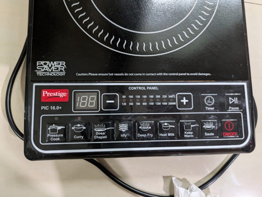 Prestige 2000 W Induction Cooktop Black PIC 16.0 plus