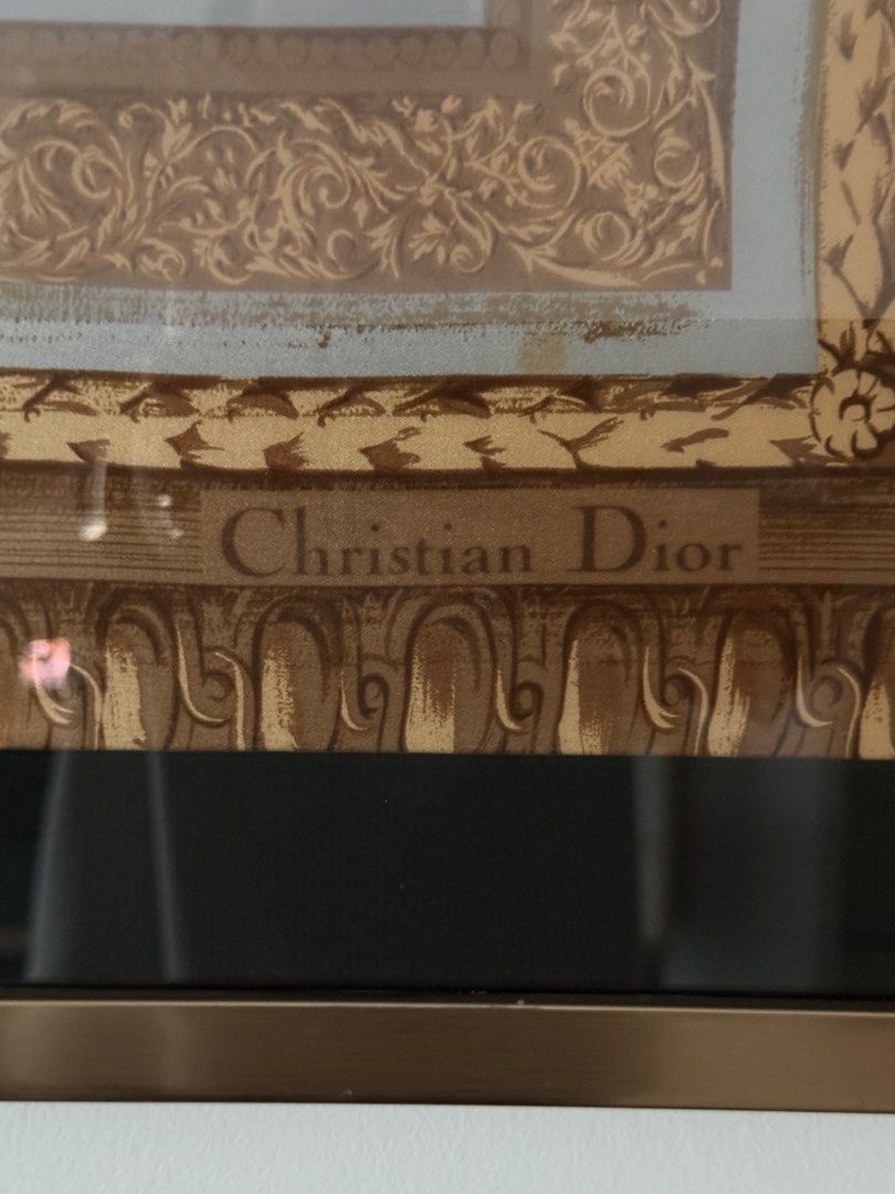 Professionally Framed Authentic Vintage Dior Scarf, Furniture