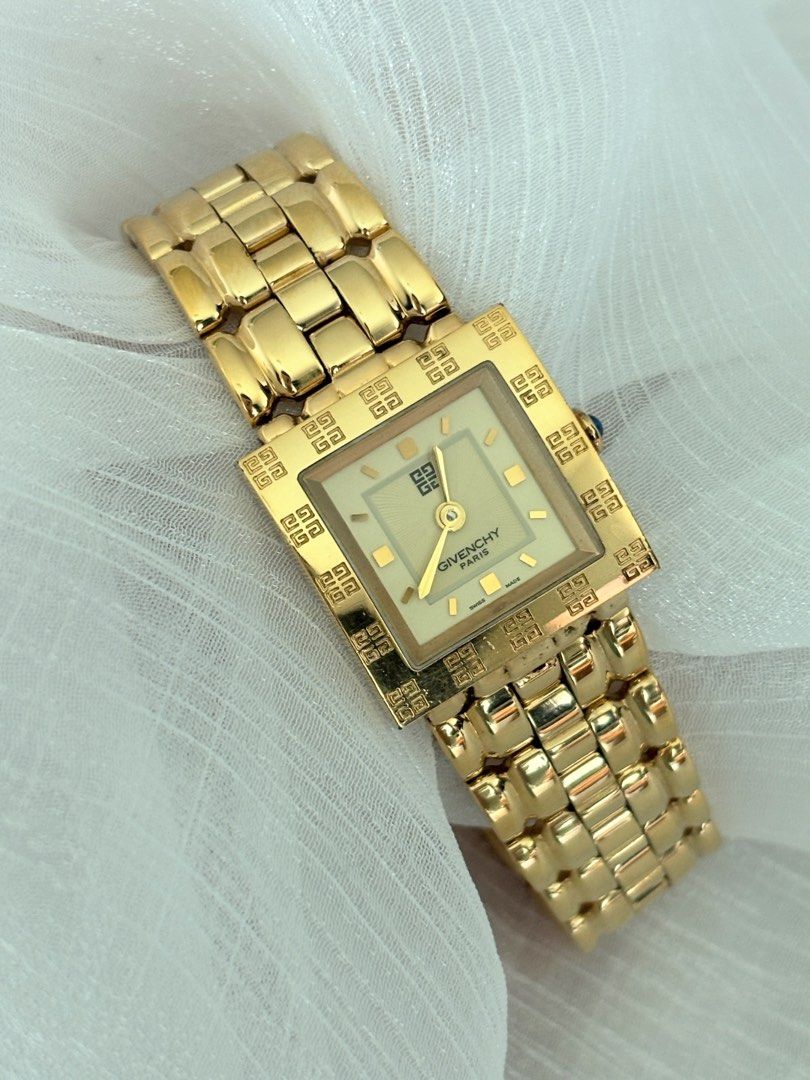 Rare vintage Givenchy gold tone lady quartz watch Luxury Watches on Carousell