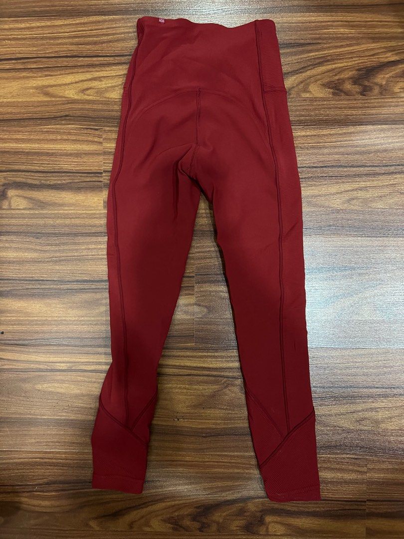 Red Lululemon full length tights Women s Fashion Activewear on Carousell