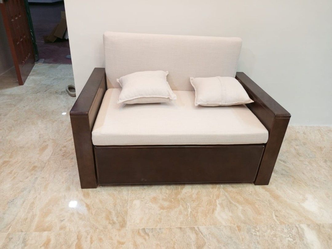 Sofa Bed Solid Thailand Rubber wood (Category: Sofas) located in Manila. Submitted by kaden_chicvista (Listing ID 1336536821, Image 2). Description: Sofa Bed made with Thailand Rubber wood Available in 2,3,4 seaters imported from Taiwan Factory Factory price Excellent Quality free installation upon delivery Dm me for more info.