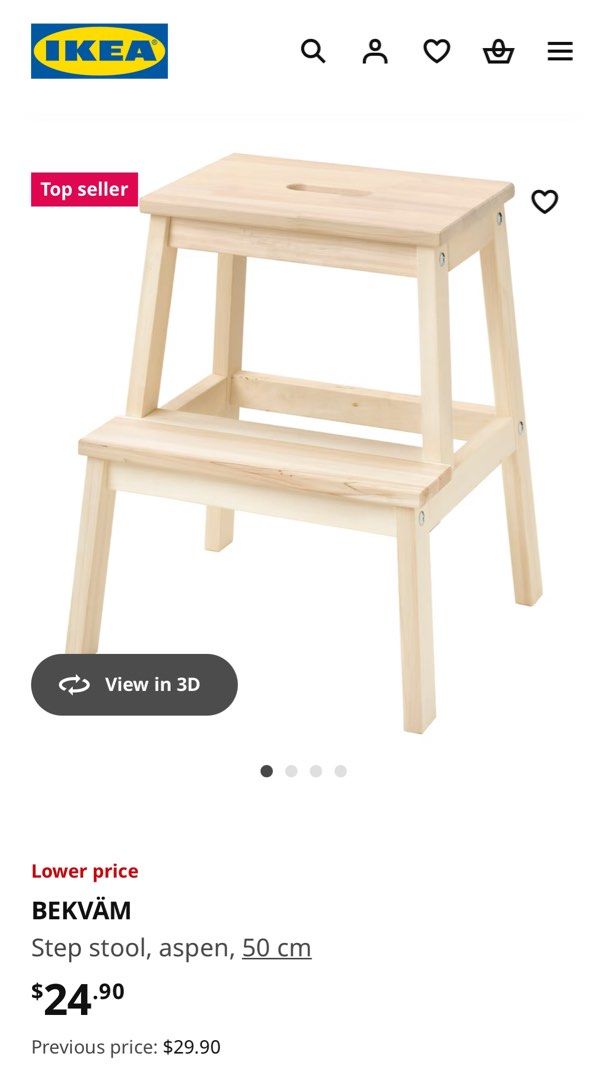 Step stools Ikea Bekvam Furniture Home Living Furniture Chairs on Carousell