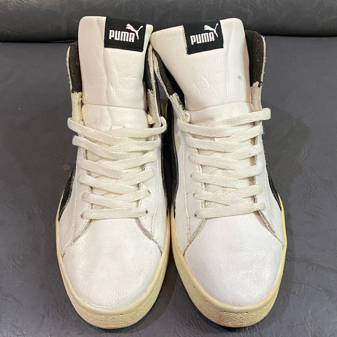 Sz42 Puma Mid L Basketball White Black Sepatu Second