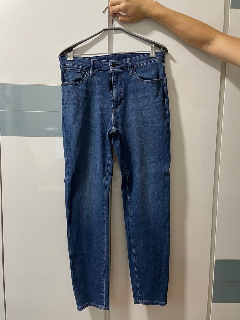 Uniqlo Men Slim Tapered Middle Mid Rise EZY Jeans Blue, Women's