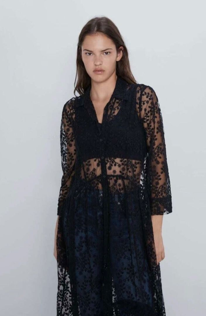 blazer dress with lace skirt Adélise Blazer & Lace Skirt Set, XS / Black main image 1