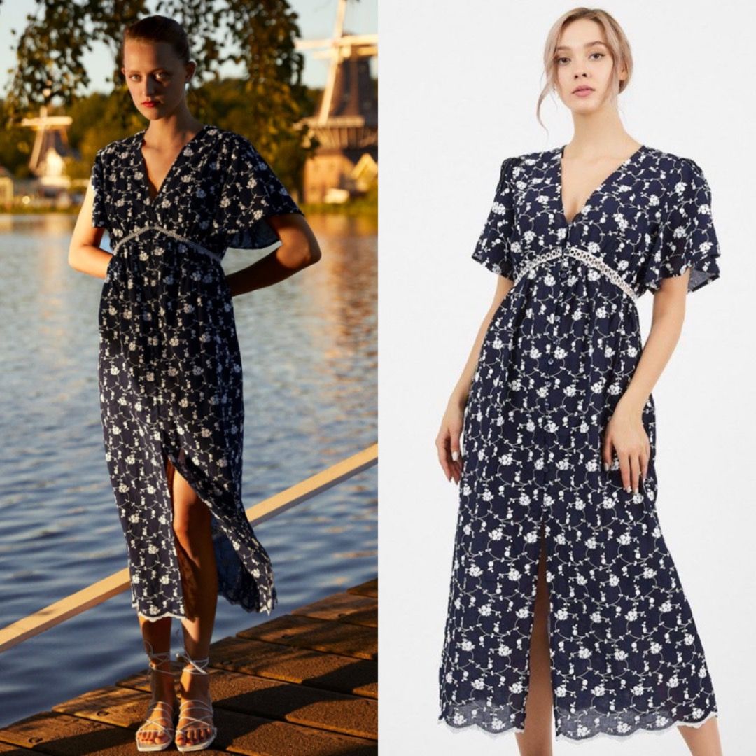 sachin and babi light blue dress Blue linen dress with embroidery Prykhodko Blue buy in Kyiv, 227 $ — Etnodim main image 1