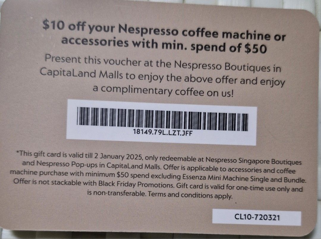 10 Nespresso Vouchers Tickets Vouchers Vouchers on Carousell