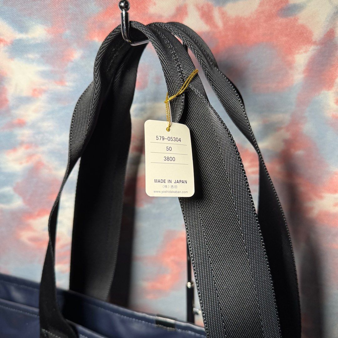90% new porter gripper zippers tote bag L navy 80th yoshida