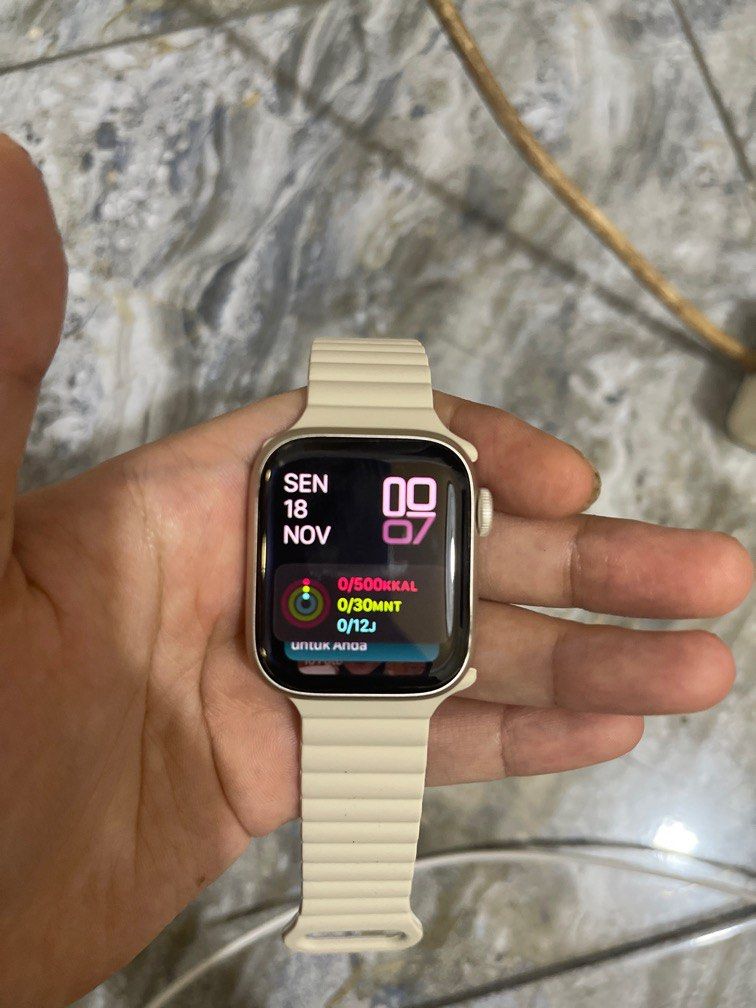 Apple Watch Iwatch series 41mm Starlight, Barang Mewah, Jam - Main Image