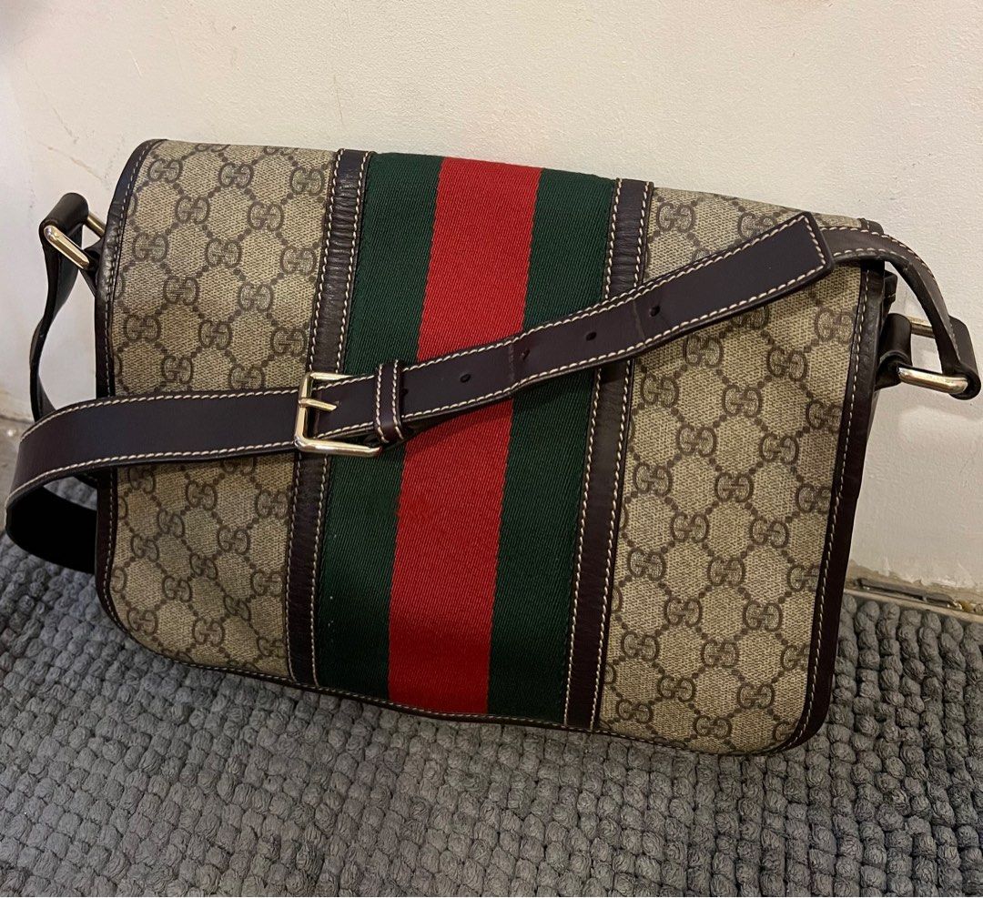 Authentic Gucci Supreme Sherry Line Web Messenger Bag