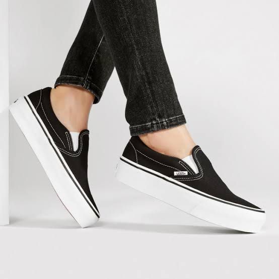 Slip on platform vans black on sale