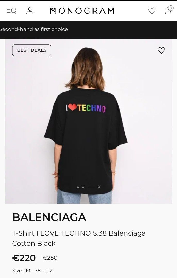 Balenciaga I love techno (Category: Tshirts & Polo Shirts ) located in Kabankalan. Submitted by negrosfinds (Listing ID 1336773979, Image 2). Description: size xl (24w 29L) excellent condition no faded parts complete tags.