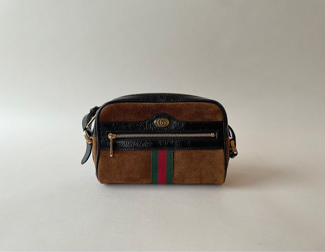BNEW GUCCI OPHIDIA MINI CROSSBODY BROWN SUEDE