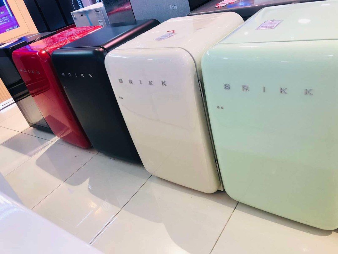 BRIKK RETRO STYLE REFRIGERATOR (Category: Refrigerators and Freezers) located in Quezon City. Submitted by annys.online (Listing ID 1336718181, Image 1). Description: BRIKK PERSONAL REFRIGERATOR Free-standing 1 Shelf and half pcs glass shelves, 1 salad drawer, 3 wire retainers on door Controller mechanical Light LED lamp on the controller Cabinet interior plastic Cabinet exterior 1 pc metal Door plastic panel Foot/Castor adjustable feet Retro met