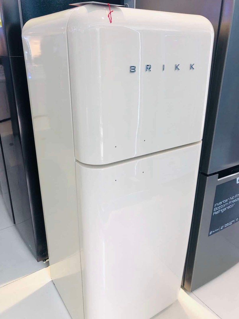 BRIKK RETRO STYLE REFRIGERATOR (Category: Refrigerators and Freezers) located in Quezon City. Submitted by annys.online (Listing ID 1336718181, Image 2). Description: BRIKK PERSONAL REFRIGERATOR Free-standing 1 Shelf and half pcs glass shelves, 1 salad drawer, 3 wire retainers on door Controller mechanical Light LED lamp on the controller Cabinet interior plastic Cabinet exterior 1 pc metal Door plastic panel Foot/Castor adjustable feet Retro met