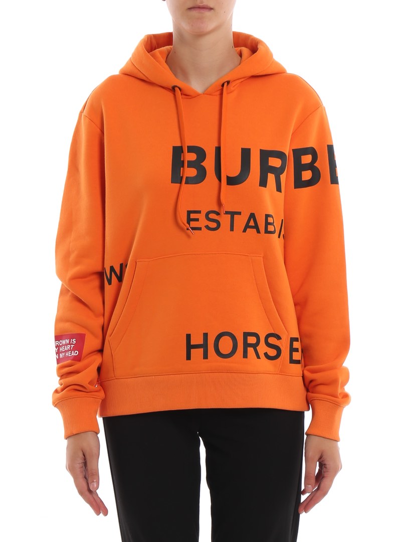 BURBERRY Poulter Bright Orange Cotton Hoodie Luxury Apparel on Carousell