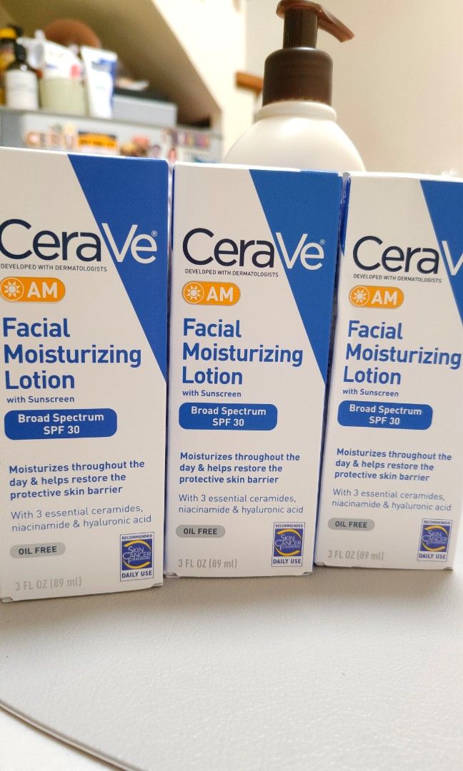 CERAVE AM Facial Moisturizing Lotion (Category: Face Care) located in Manila. Submitted by clncloset (Listing ID 1336817233, Image 1). Description: 💯 % authentic brand new, from the US, fresh from balikbayan box rfs: extra stock.