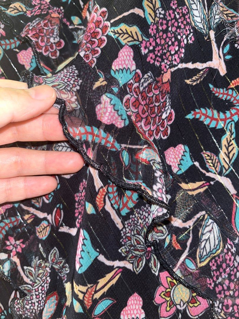 Desigual Ruffled Midi Dress (Category: Dresses) located in Muntinlupa City. Submitted by grgkm (Listing ID 1336788386, Image 3). Description: bought in spain, used once original price: 119 euros / roughly Php 7.4k slight flaw on ruffle, barely visible.