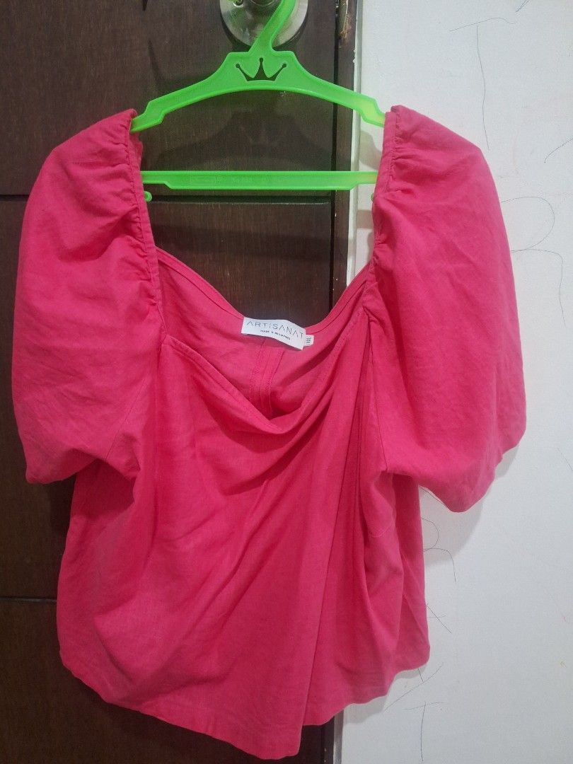 Fuschia Pink Artisanat Top XXL (Category: Shirts) located in Quezon City. Submitted by geocberinguela (Listing ID 1336705452, Image 1). Description: Support Local! Fuschia Pink Artisanat Top Linen, Puff Sleeves Semi crop top Size XXL RFS: Decluttering.