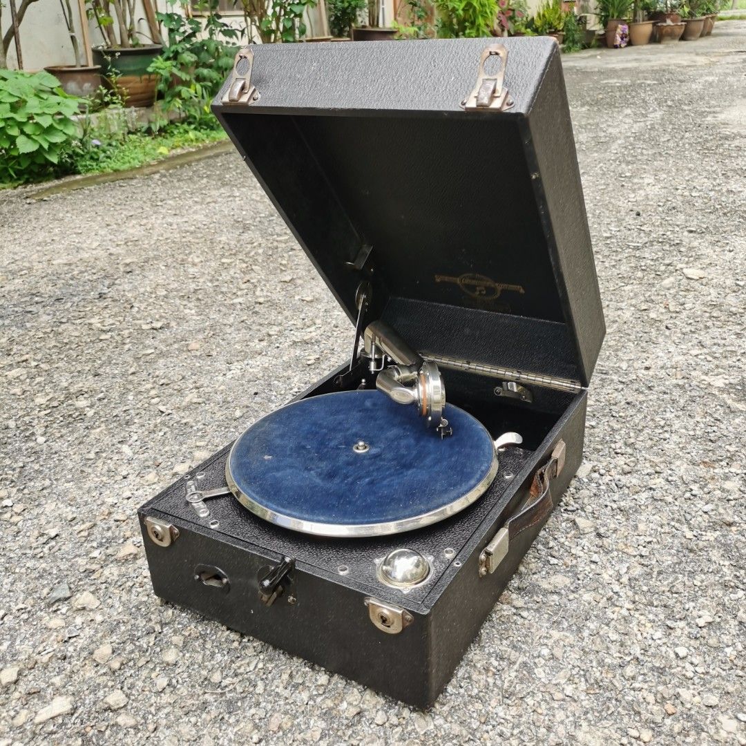 Picnic Instruments Genuine Antique 1930S Columbia Model 201 Portable Picnic Gramophone ...