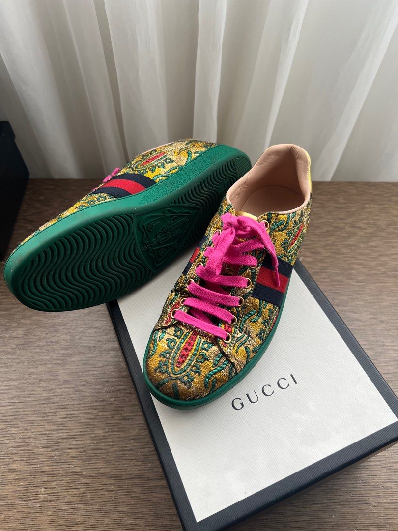 Gucci New Ace Brocade Sneakers in Metallic Luxury Sneakers Footwear on Carousell