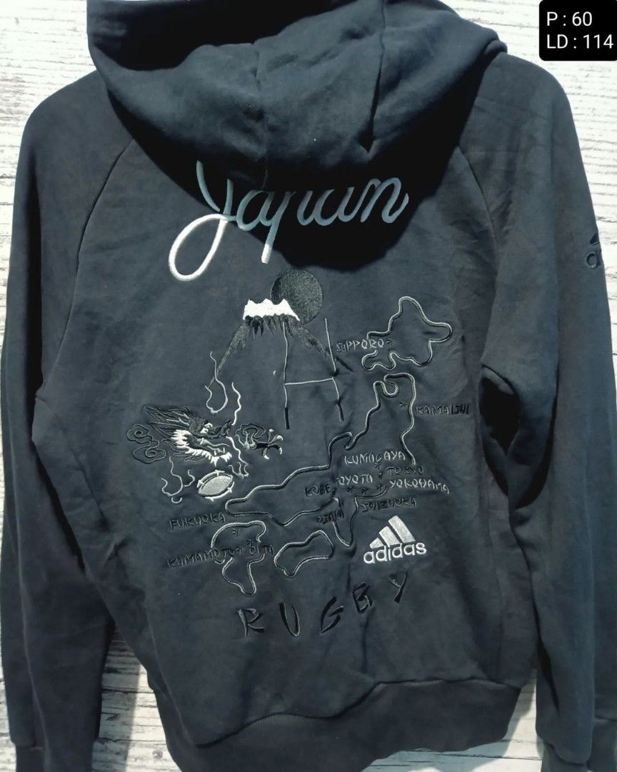 Hoodie Adidas Sukajan Rare, Fesyen Pria, Pakaian Atasan di Carousell