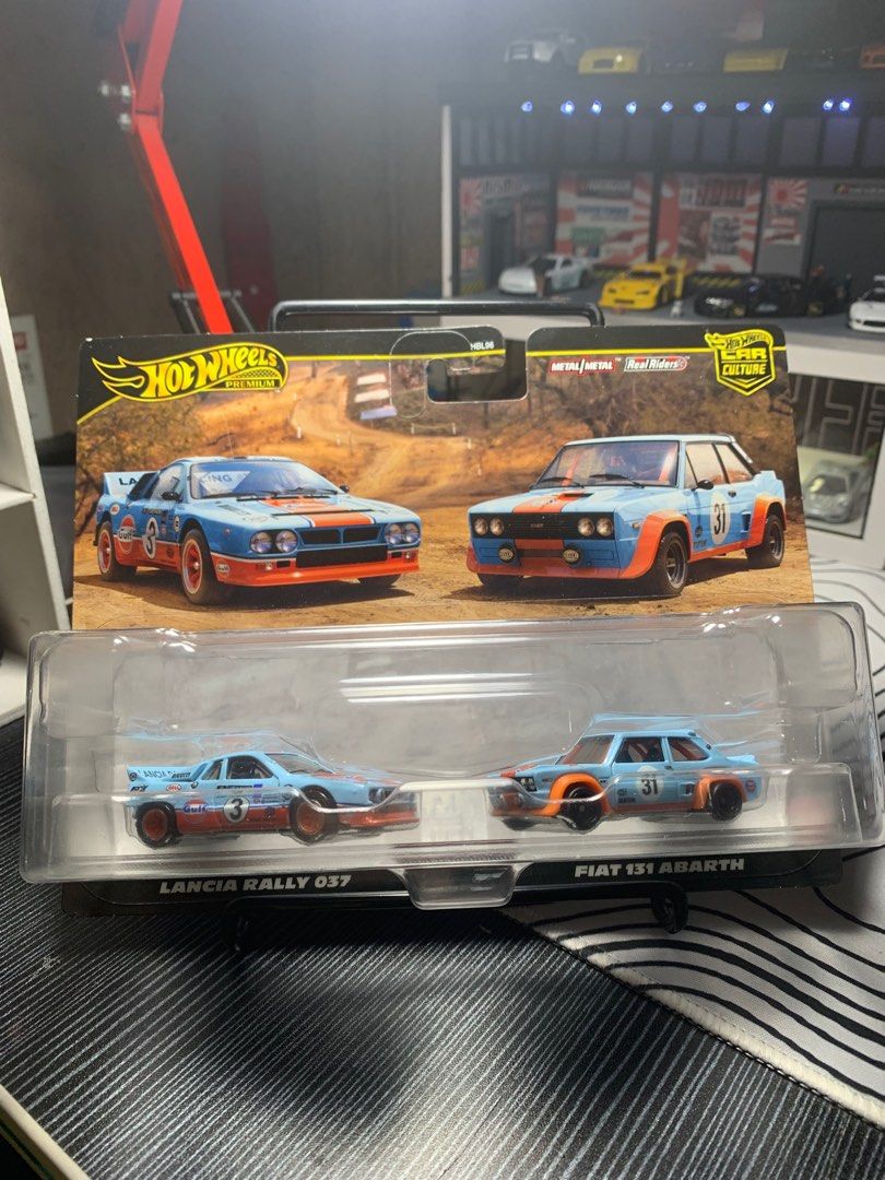 Hot-Wheels Premium (Category: Vehicle & Diecast Models) located in Quezon City. Submitted by mattassorteditems (Listing ID 1336844819, Image 1). Description: New But Creased 2 Pack Gulf Lancia Rally 037 & Fiat 131 Abarth (SOLD) Beauty In the Beast Super Van (650) ThunderCats / Thunder Tank (600) Lalamove Gcash Or meet up .