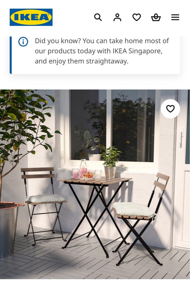 IKEA Tarno table 2 chairs Furniture Home Living Outdoor Furniture on Carousell