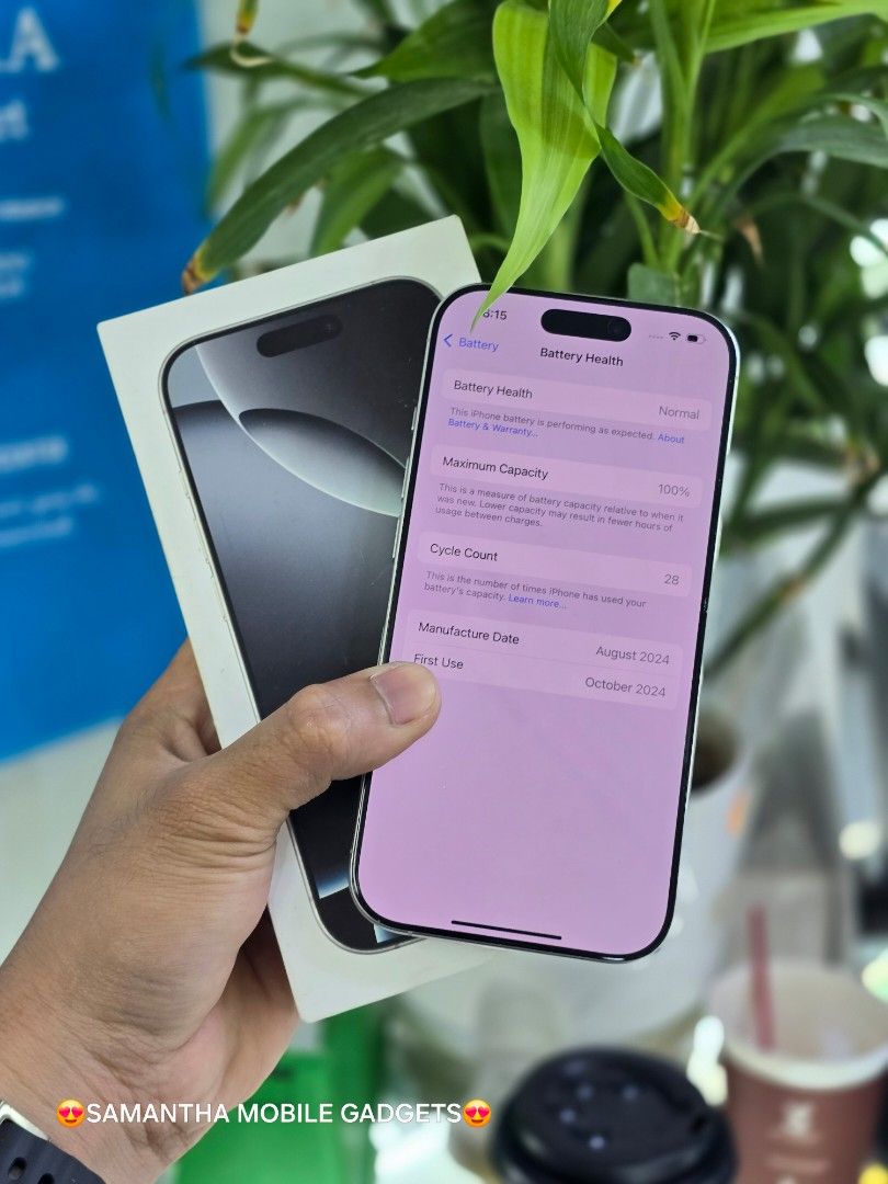 Iphone 16 Pro 128gb HK Variant Dual Sim (Category: iPhone 16 Series) located in Manila. Submitted by lenweltong05295 (Listing ID 1336782171, Image 3). Description: Iphone 16 Pro 128gb HK Variant Dual Sim Secondhand Complete Package Onhand Stock.