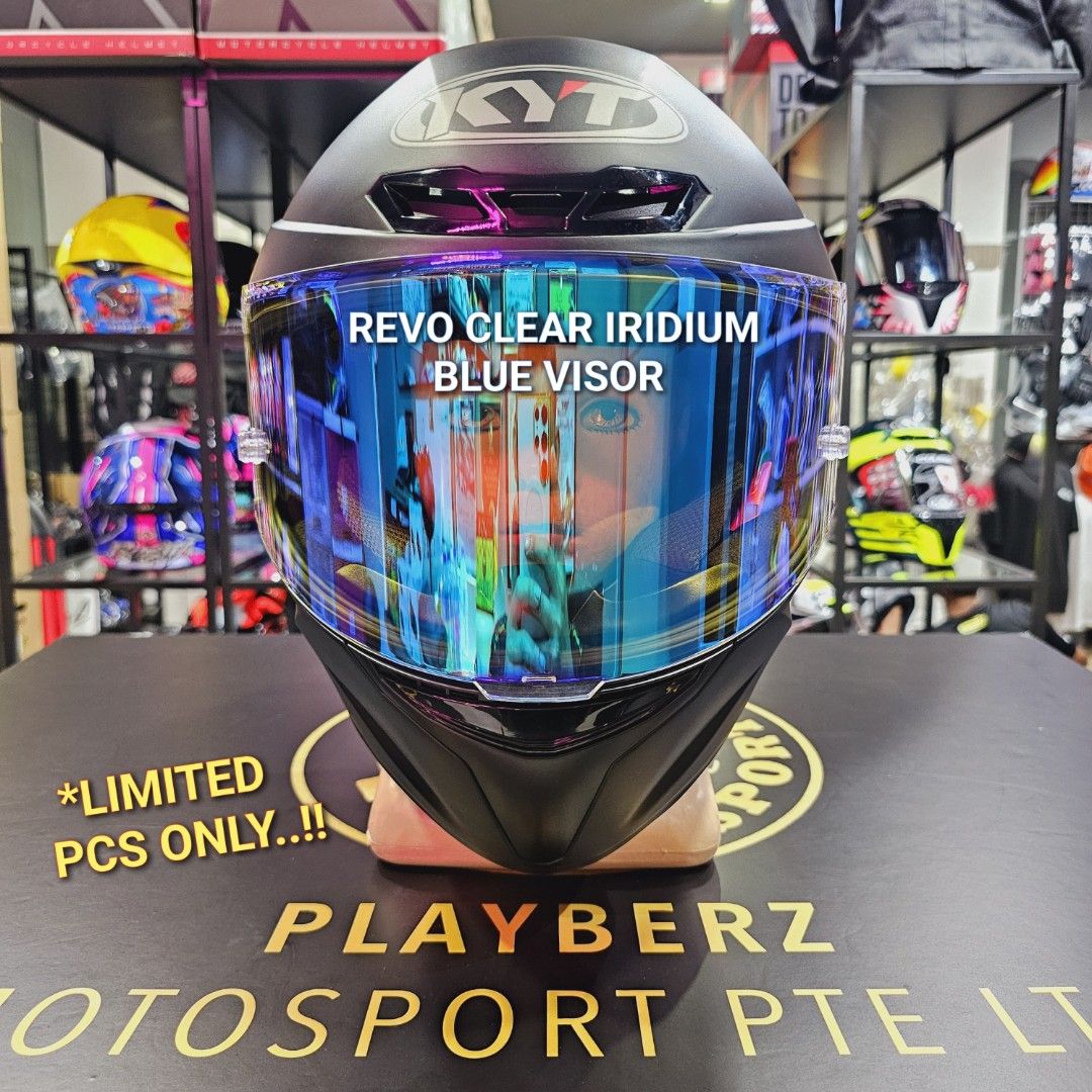 KYT TT-COURSE REVO CLEAR IRIDIUM VISOR (Category: Motorcycle Apparel) located in Singapore. Submitted by playberzmotosport (Listing ID 1336758629, Image 3). Description: HOT SELLING KYT TT-COURSE REVO CLEAR IRIDIUM VISOR.. 🔥🔥!! *LIMITED PCS ONLY..!! AVAILABLE IN 2 COLOURS..🤩!! -REVO CLEAR IRIDIUM BLUE -REVO CLEAR IRIDIUM RED PLAYBERZ MOTOSPORT ADD: 21, TOH GUAN ROAD EAST, TOH GUAN CENTRE #06-11, (S608609) TIME: -MONDAY TO SUNDAY 11AM-8PM -SUND