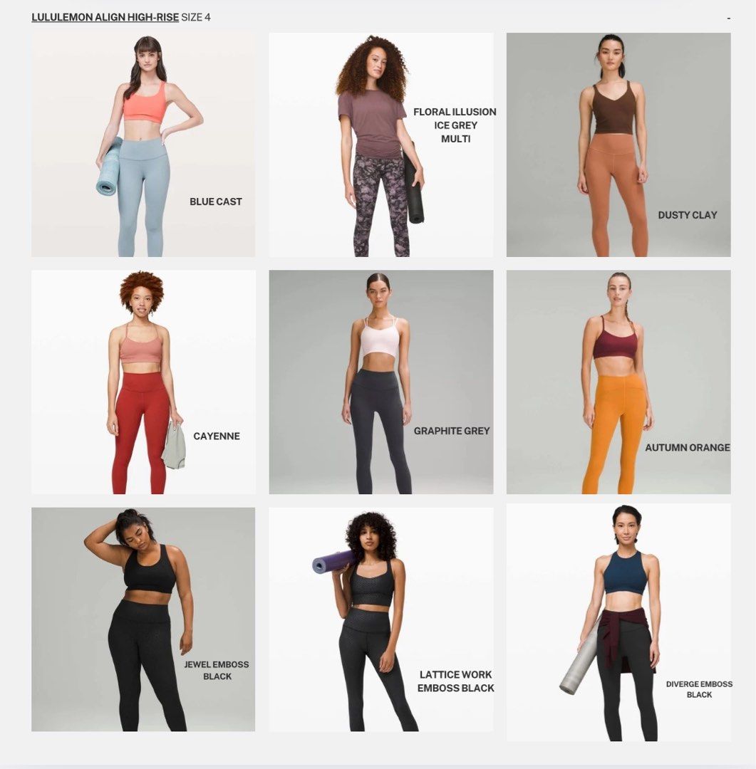 Lululemon align colors shop