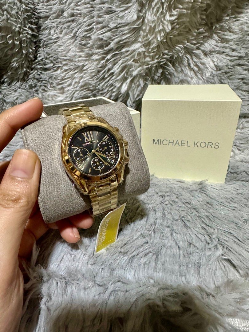 MK authentic watch in gold with black dial Women s Fashion Watches Accessories Watches on Carousell