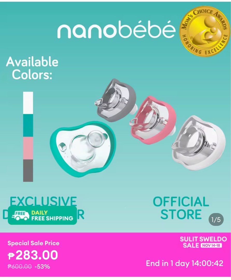 Nano Bebe Pacifiers 2 pcs + free Chicco Pacifier (Category: Soothers & Pacifiers) located in Las Pinas. Submitted by chescasus (Listing ID 1336686468, Image 2). Description: Nangarap tayong hindi maging pacifier ang boobs natin kaya bumili ng pacifiers. Pero hindi, ayaw ng baby. 😅 Buy anything from here? Get this for free just pay for shipping. 💖.