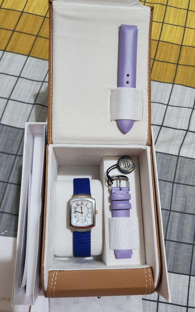 Philip Stein Classic Square watch with extra strap and free pouch (Category: Luxury Watches) located in Makati City. Submitted by brickhaven (Listing ID 1336705533, Image 1). Description: brand new. unused. with warranty card. recently purchased. mother of pearl.