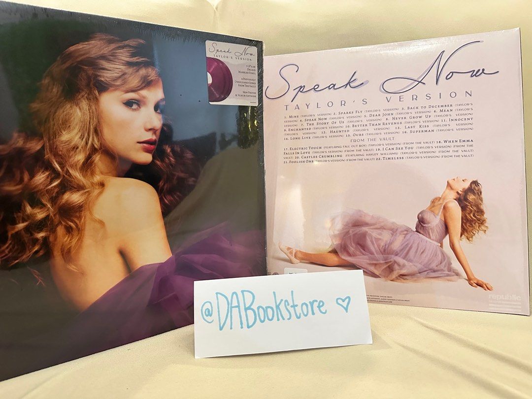 [SEALED] Speak Now (Taylor’s Version) Orchid Marble Vinyl (Category: Vinyls) located in Batangas. Submitted by dabookstore (Listing ID 1336766064, Image 1). Description: 2 in stock 💜 Sealed 💜 3 LPs in color Orchard Marble 💜 Photos and album artwork 💜 ₱5,000 php each (NON NEGOTIABLE) dm to order !.