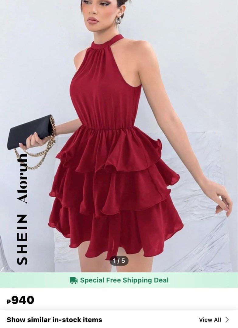 strapless open back dress Octavie Dress In Red & Blue Festive Lillies Taffeta Faille main image 0