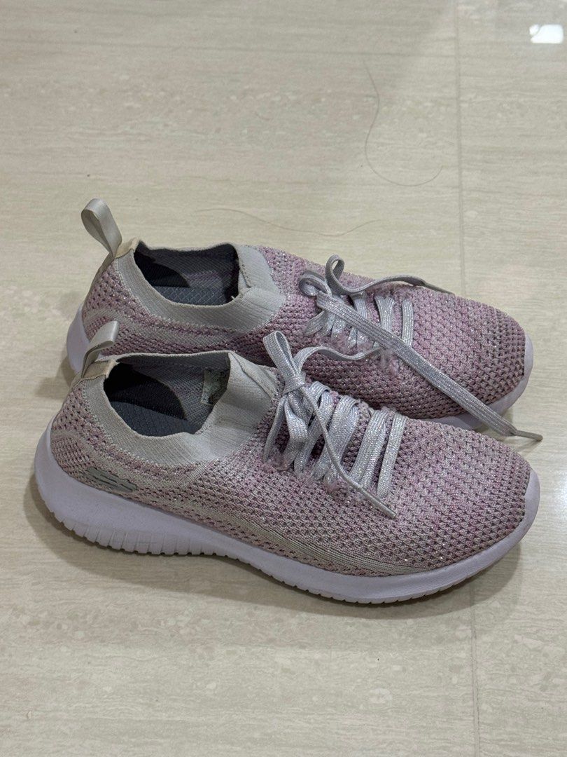 skechers air cooled memory foam pink