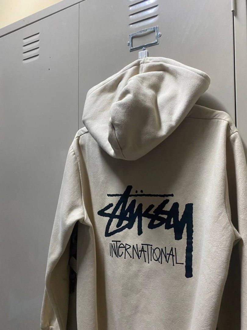 Stussy hoodie cream Men s Fashion Activewear on Carousell
