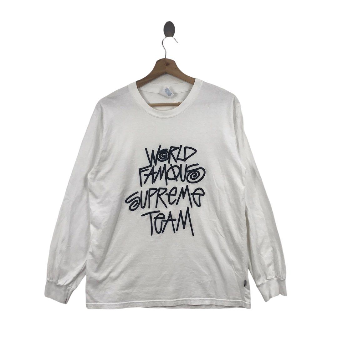 SUPREME WORLD FAMOUS TEAM USA Print Timbul Long Sleeve Shirt