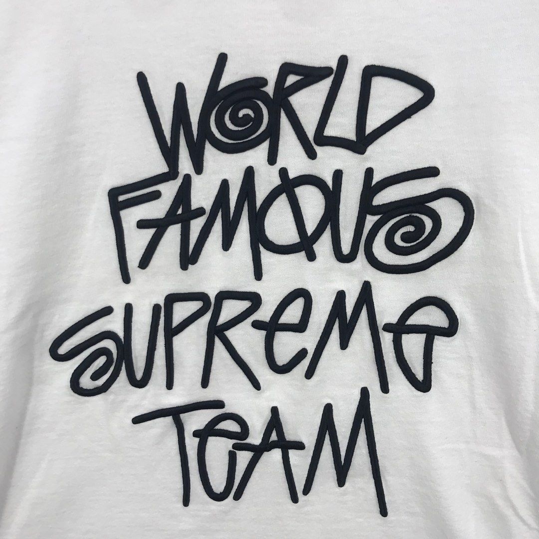 SUPREME WORLD FAMOUS TEAM USA Print Timbul Long Sleeve Shirt