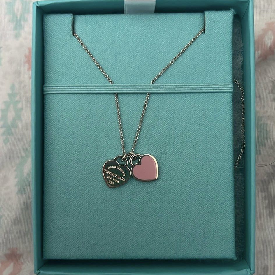 Tiffany n Co Pink Double Heart