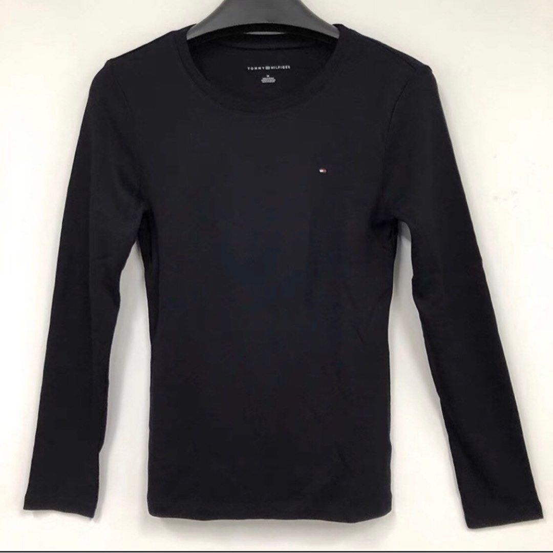 Tommy Hilfiger black tee Sweater Carousell