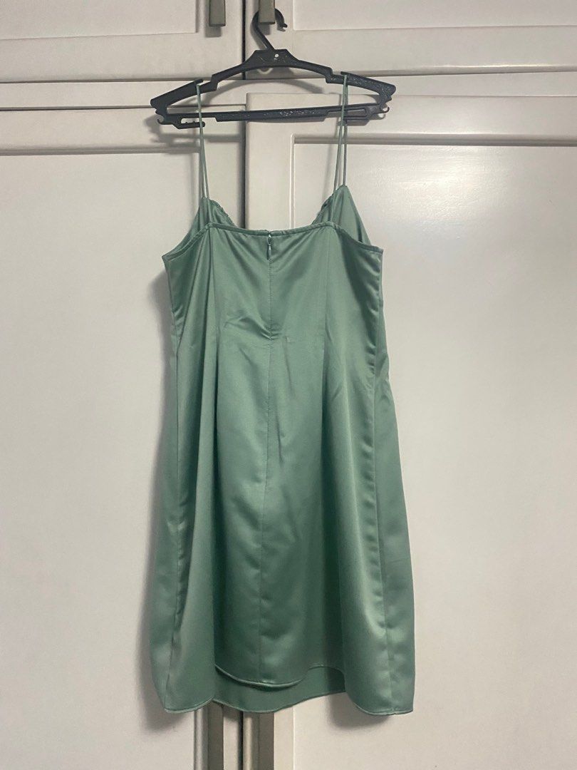 topshop green satin dress Topshop Mint Green Satin Mini Dress main image 1