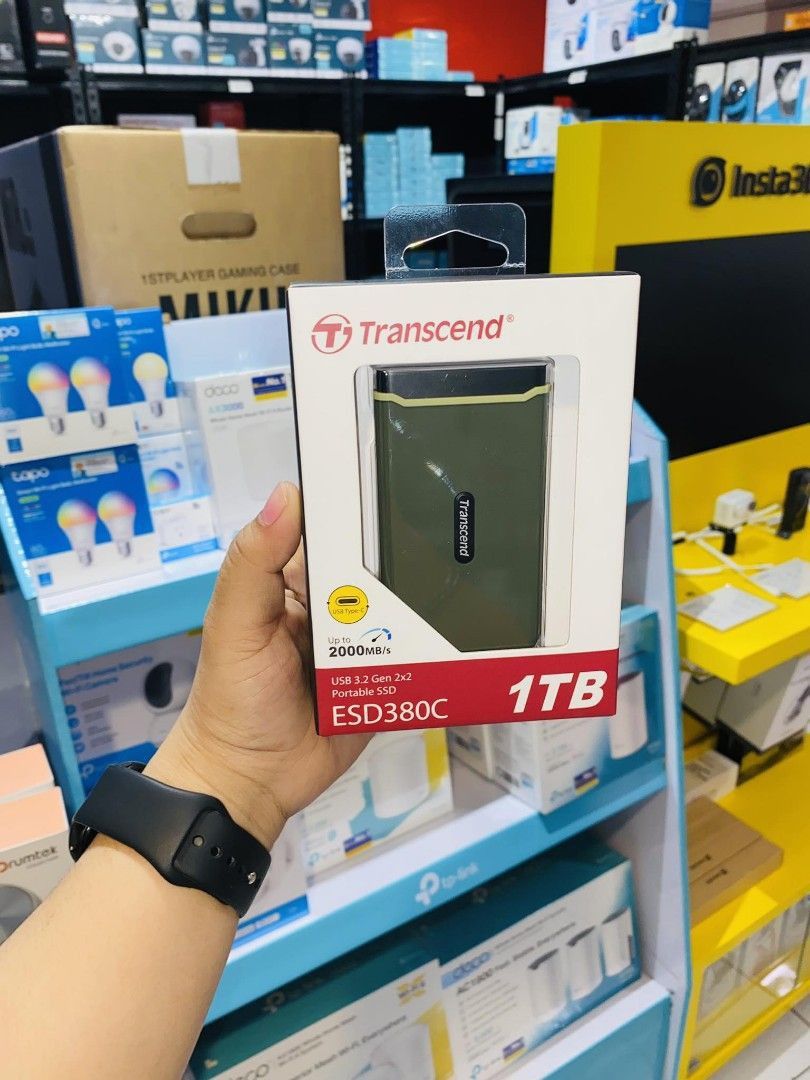 Transcend 1TB Portable SSD USB 3.2 Gen 2x2 Type-C TS1TESD380C (Category: Memory & SD Cards) located in Manila. Submitted by _yourtrustedsource (Listing ID 1336775178, Image 3). Description: BRAND NEW! BRANCH STORE LOCATED AT.. 📍MAKATI 📍CAVITE.