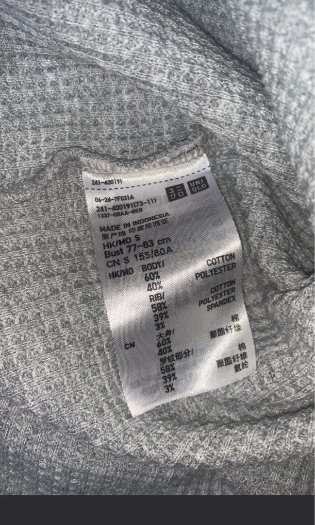 Uniqlo waffle 3/4 sleeves (Category: Blouses) located in San Pedro. Submitted by justmie (Listing ID 1336826483, Image 3). Description: In very good condition.