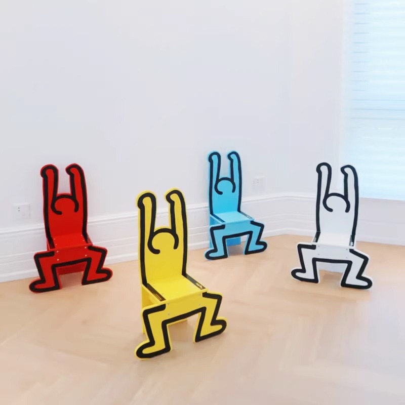 Vilac France Keith Haring Children s Humanoid Chair White Red Yellow Blue Furniture Home Living Furniture Chairs on Carousell