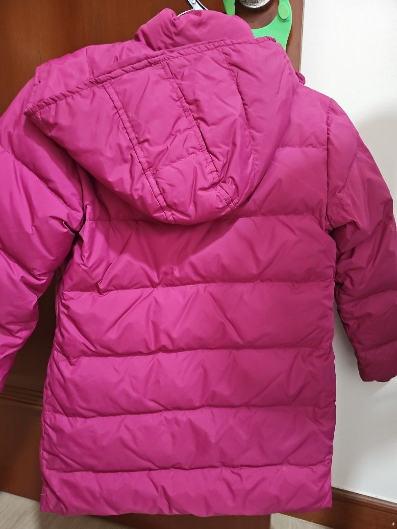 Winter Jacket (Category: Babies & Kids Fashion) located in Singapore. Submitted by tanst18 (Listing ID 1336754444, Image 4). Description: Worn only once and kept my girl warm during winter. ColdWear M sized bought from Singapore shop direct, waterproof nylon outer shell, 90% duck down - see material label in photo for full details. Shoulder to waist length: 60cm, Chest width: 38cm, Sleeve length: 45cm. Fits 8yr to 10 yr old girl..