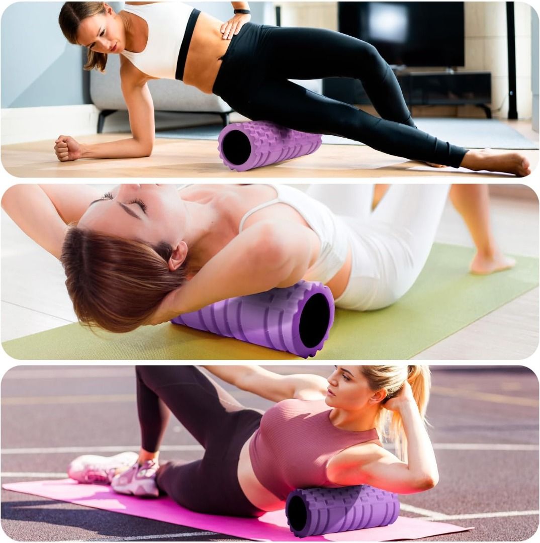 Yoga Pilates Exercise Foam Roller EVA Muscle Massager Grid Trigger