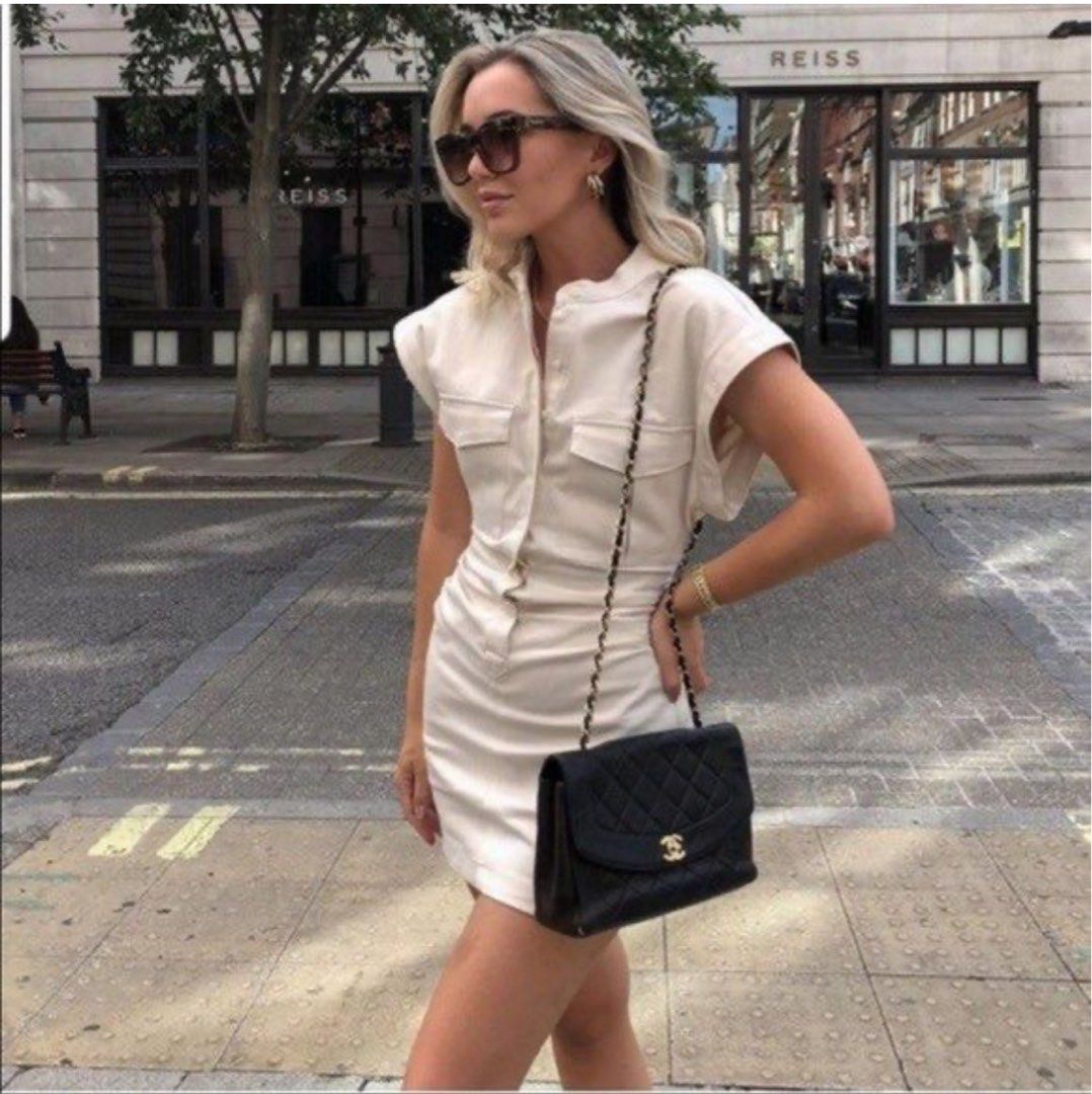 Zara Beige Khaki Utility Dress Women s Fashion Dresses Sets Dresses on Carousell