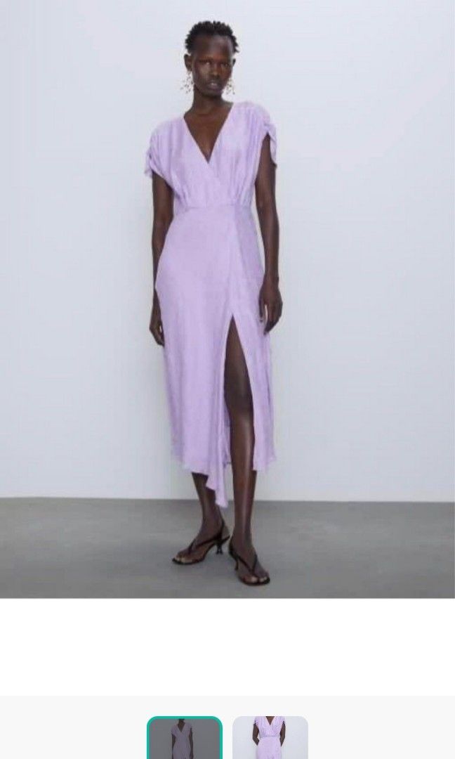 Zara lilac midi dress, Women's Fashion, Dresses & Sets, Dresses on Carousell